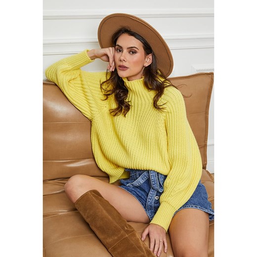 So Cachemire Wełniany sweter &quot;Baby&quot; w kolorze żółtym ze sklepu Limango Polska w kategorii Swetry damskie - zdjęcie 168737873