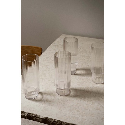 ferm LIVING zestaw szklanek do drinków Ripple Long Drink Glasses 4-pack Ferm Living ONE ANSWEAR.com