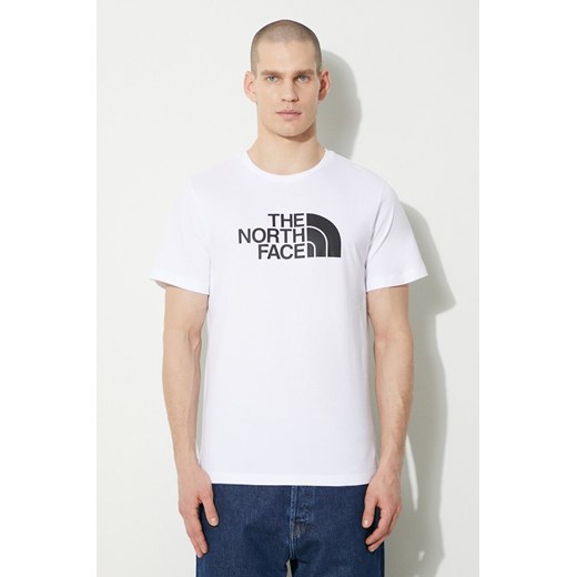 The North Face t-shirt bawełniany M S/S Easy Tee męski kolor biały z nadrukiem NF0A87N5FN41 ze sklepu ANSWEAR.com w kategorii T-shirty męskie - zdjęcie 168741260