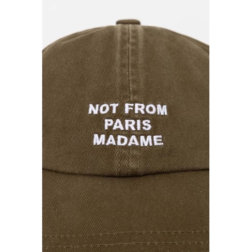 Drôle de Monsieur czapka z daszkiem bawełniana La Casquette Slogan kolor zielony Drôle De Monsieur One Size PRM