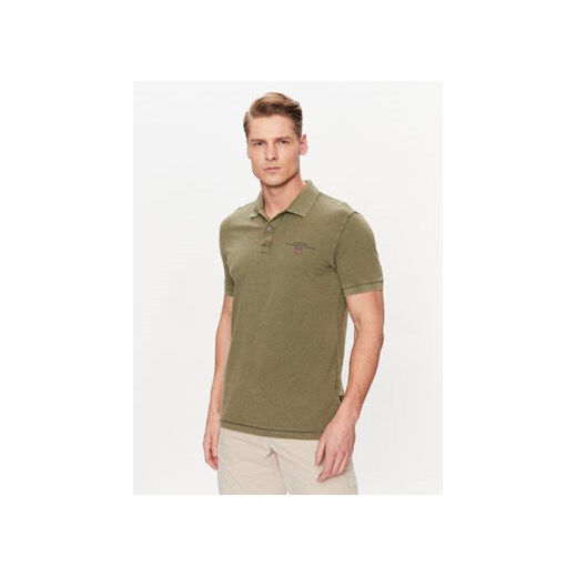 Napapijri Polo Elbas NP0A4GDL Zielony Regular Fit ze sklepu MODIVO w kategorii T-shirty męskie - zdjęcie 168746851