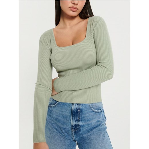Sinsay - Sweter w prążki - zielony ze sklepu Sinsay w kategorii Swetry damskie - zdjęcie 168750020