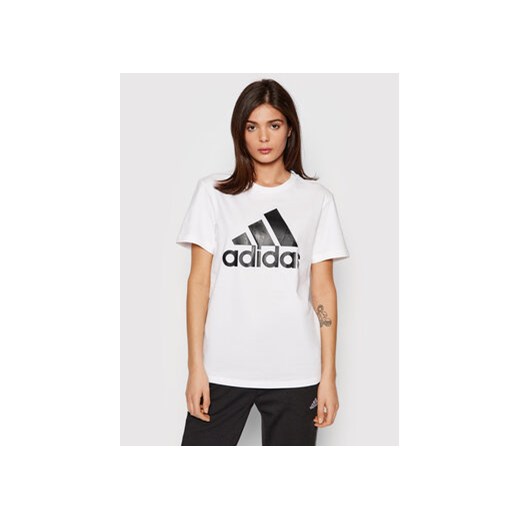 adidas T-Shirt Essentials Logo Boyfriend GL0779 Biały Loose Fit S MODIVO okazyjna cena