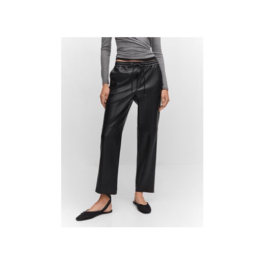 Mango Spodnie skórzane Apple 57055139 Czarny Jogger Fit ze sklepu MODIVO w kategorii Spodnie damskie - zdjęcie 168754524