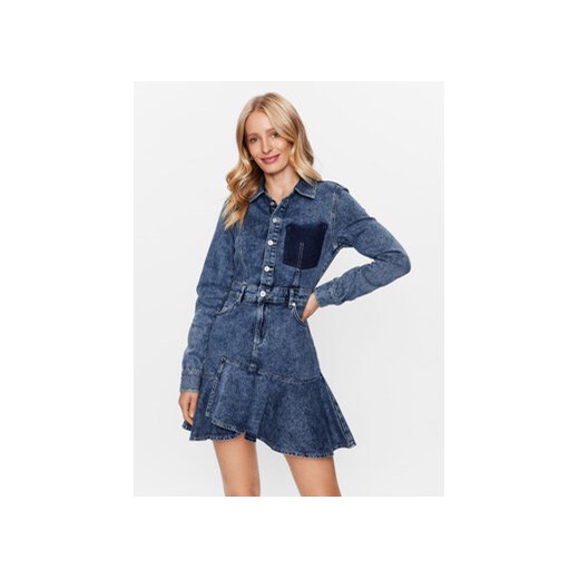 Karl Lagerfeld Jeans Sukienka jeansowa 231J1301 Niebieski Regular Fit S okazja MODIVO