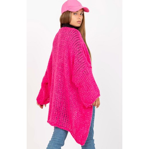 Kardigan damski różowy TW-SW-BI-M2202.29X, Kolor różowy, Rozmiar one size ze sklepu Primodo w kategorii Swetry damskie - zdjęcie 168755111