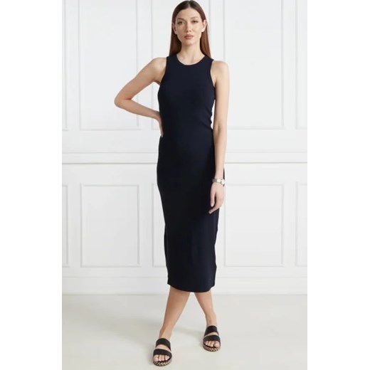 Sukienka Tommy Hilfiger dopasowana z okrągłym dekoltem bez rękawów midi 