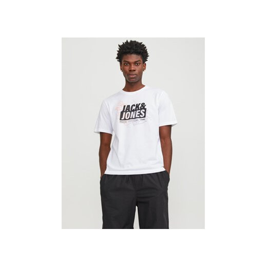 Jack&Jones T-Shirt Map Logo 12252376 Biały Standard Fit ze sklepu MODIVO w kategorii T-shirty męskie - zdjęcie 168756912
