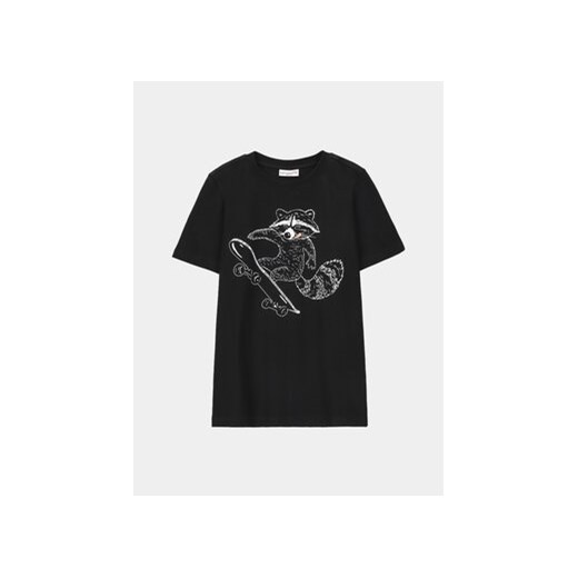 T-shirt chłopięce z nadrukami czarny z krótkim rękawem