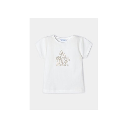 Mayoral T-Shirt 174 Écru Regular Fit ze sklepu MODIVO w kategorii Bluzki dziewczęce - zdjęcie 168757003