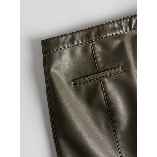 Reserved - Spódnica mini z imitacji skóry - brązowy ze sklepu Reserved w kategorii Spódnice - zdjęcie 168759342