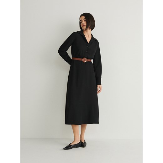 Reserved - Sukienka z paskiem - czarny ze sklepu Reserved w kategorii Sukienki - zdjęcie 168759432