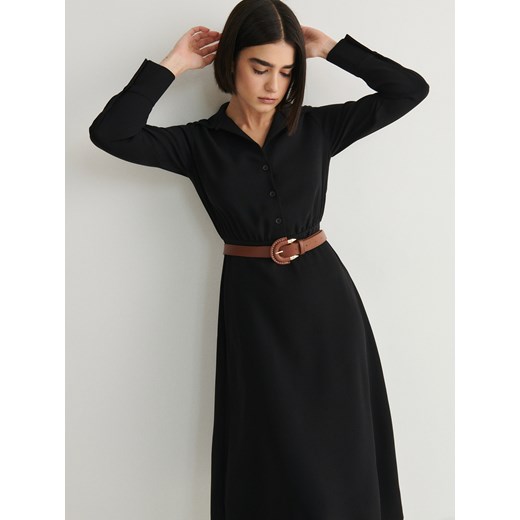 Reserved - Sukienka z paskiem - czarny Reserved XS Reserved