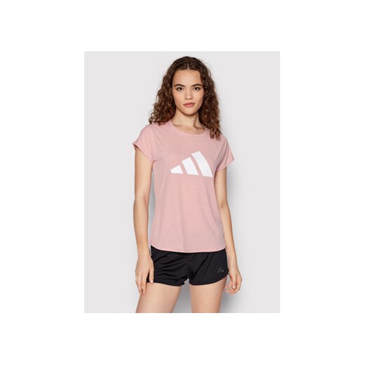 adidas Koszulka techniczna 3-Stripes HB6281 Różowy Regular Fit ze sklepu MODIVO w kategorii Bluzki damskie - zdjęcie 168761282