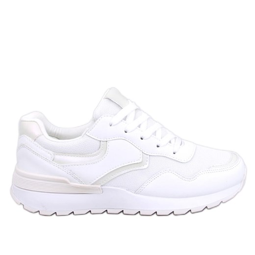 Sneakersy damskie opalizujące Navar White białe ze sklepu ButyModne.pl w kategorii Buty sportowe damskie - zdjęcie 168765282