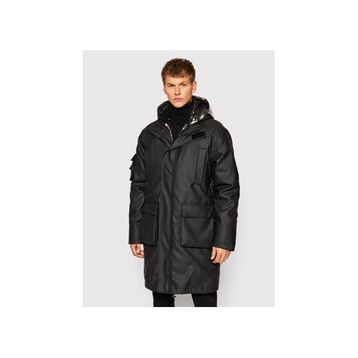 Rains Parka Unisex 1538 Czarny Regular Fit ze sklepu MODIVO w kategorii Płaszcze męskie - zdjęcie 168769003