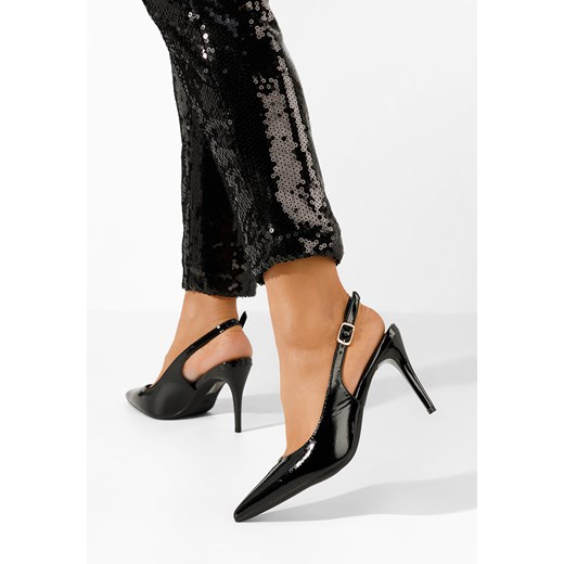 Czarne szpilki bez pięt Sheria ze sklepu Zapatos w kategorii Czółenka - zdjęcie 168769452