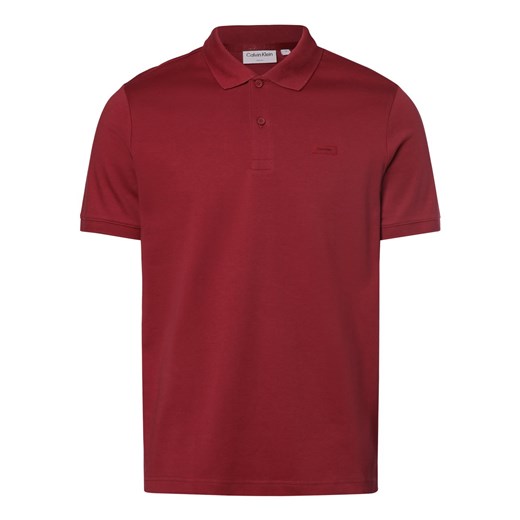 Calvin Klein Męska koszulka polo Mężczyźni Bawełna czerwony jednolity Calvin Klein XL vangraaf