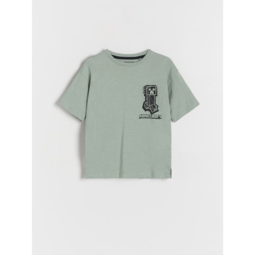 Reserved - T-shirt oversize Minecraft - jasnozielony ze sklepu Reserved w kategorii T-shirty chłopięce - zdjęcie 168774170