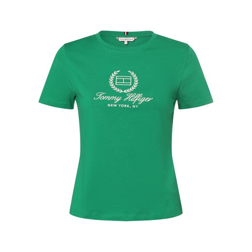 Tommy Hilfiger Koszulka damska Kobiety Bawełna zielony jednolity ze sklepu vangraaf w kategorii Bluzki damskie - zdjęcie 168774543