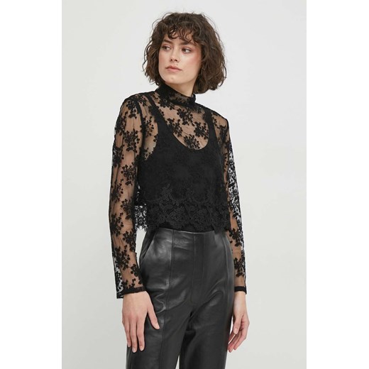 Sisley bluzka damska kolor czarny gładka ze sklepu ANSWEAR.com w kategorii Bluzki damskie - zdjęcie 168774764
