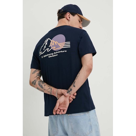 Billabong t-shirt bawełniany BILLABONG X ADVENTURE DIVISION męski kolor granatowy z nadrukiem ABYZT02305 ze sklepu ANSWEAR.com w kategorii T-shirty męskie - zdjęcie 168775542