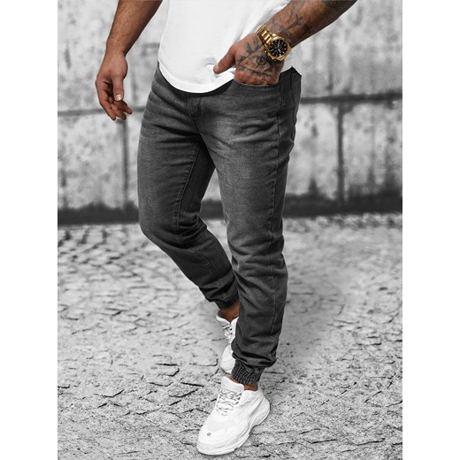 Spodnie jeansowe joggery męskie czarne OZONEE NB/MP0275N ze sklepu ozonee.pl w kategorii Jeansy męskie - zdjęcie 168782691