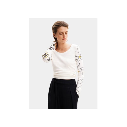 Desigual Bluzka Margarit 24SWTKAC Biały Slim Fit ze sklepu MODIVO w kategorii Bluzki damskie - zdjęcie 168787771