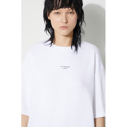 Drôle de Monsieur t-shirt bawełniany kolor biały gładki P01WT.WHITE-WHITE ze sklepu PRM w kategorii T-shirty męskie - zdjęcie 168792043