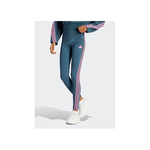 adidas Legginsy Future Icons 3-Stripes Leggings IM2518 Turkusowy Regular Fit ze sklepu MODIVO w kategorii Spodnie damskie - zdjęcie 168792481