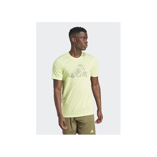 adidas T-Shirt Train Essentials Seasonal Training Graphic IJ9602 Żółty Regular Fit ze sklepu MODIVO w kategorii T-shirty męskie - zdjęcie 168794474