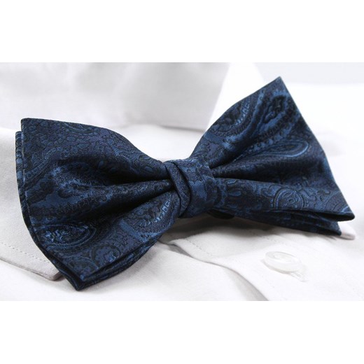 Mucha Męska z Poszetką Chattier - Ciemnoniebieska, Duże Paisley MUCH0796 Chattier JegoSzafa.pl