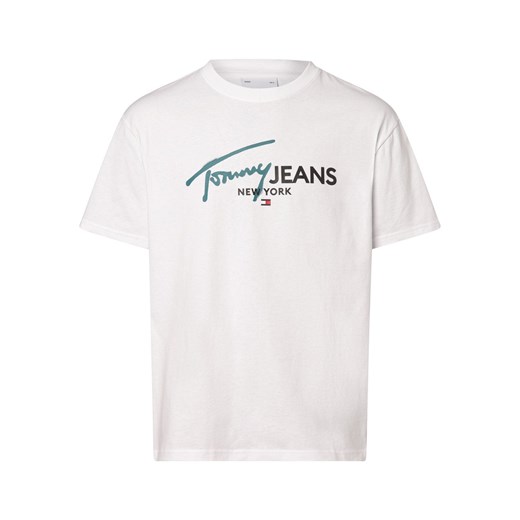 Tommy Jeans Koszulka męska Mężczyźni Bawełna biały jednolity ze sklepu vangraaf w kategorii T-shirty męskie - zdjęcie 168794844