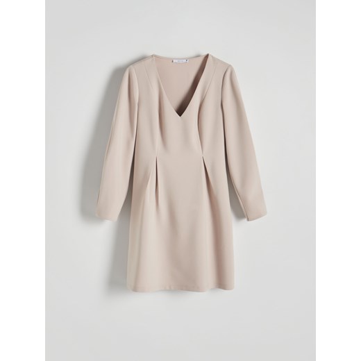 Sukienka Reserved w serek mini tkaninowa 