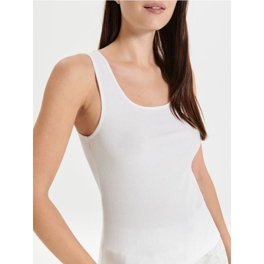 Sinsay - Top na ramiączkach - biały ze sklepu Sinsay w kategorii Bluzki damskie - zdjęcie 168798550