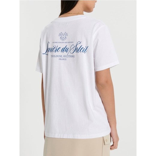 Sinsay - Koszulka z nadrukiem - kremowy ze sklepu Sinsay w kategorii Bluzki damskie - zdjęcie 168798703