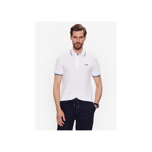 Boss Polo Paddy 50468983 Biały Regular Fit ze sklepu MODIVO w kategorii T-shirty męskie - zdjęcie 168809744