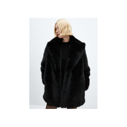 Mango Futro Brindis 57039096 Czarny Oversize Mango XXL okazyjna cena MODIVO