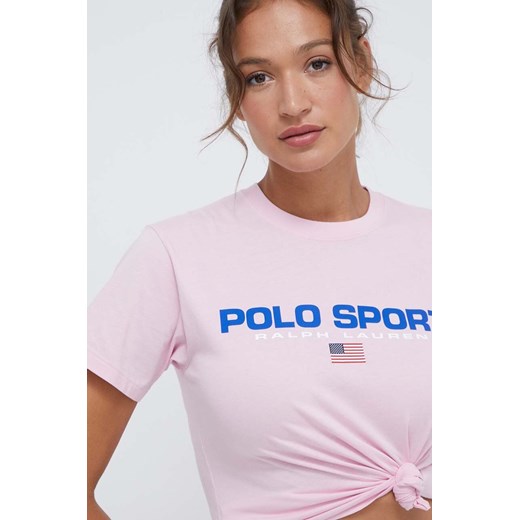 Bluzka damska Polo Ralph Lauren w stylu młodzieżowym z okrągłym dekoltem z krótkimi rękawami 