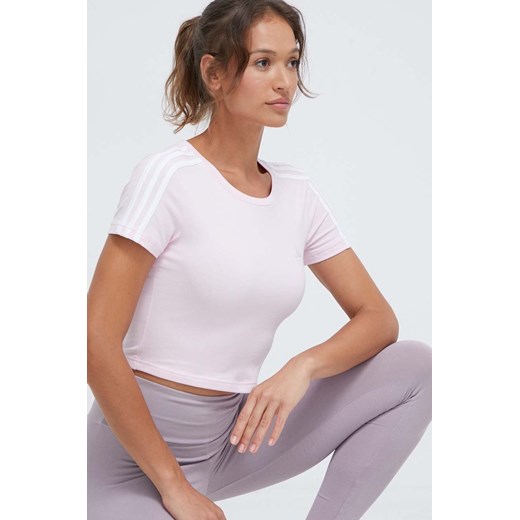 adidas t-shirt damski kolor różowy IR6113 ze sklepu ANSWEAR.com w kategorii Bluzki damskie - zdjęcie 168813314