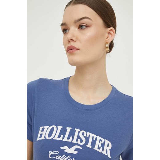 Bluzka damska Hollister Co. z okrągłym dekoltem z krótkim rękawem 