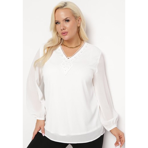 Bluzka damska Born2be z długim rękawem casualowa koronkowa 