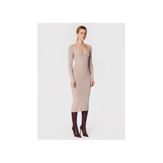 Guess Sukienka dzianinowa Luna W2BK10 Z2YN2 Beżowy Slim Fit Guess S MODIVO