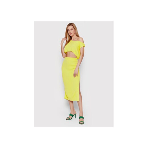 DeeZee Komplet top i spódnica Onyx Lavish KMPD0004 Żółty Slim Fit ze sklepu MODIVO w kategorii Komplety i garnitury damskie - zdjęcie 168820124