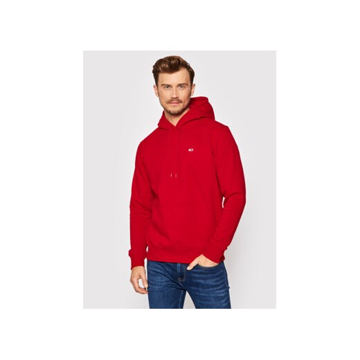 Tommy Jeans Bluza Tjm Fleece DM0DM09593 Czerwony Regular Fit ze sklepu MODIVO w kategorii Bluzy męskie - zdjęcie 168820222