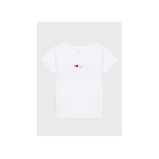 4F T-Shirt HJZ22-JTSD005 Biały Regular Fit ze sklepu MODIVO w kategorii Bluzki dziewczęce - zdjęcie 168820304