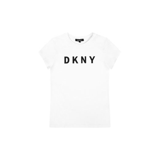DKNY T-Shirt D35Q19 D Biały Regular Fit 16A wyprzedaż MODIVO