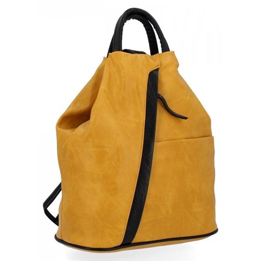 Miejski Plecak Damski firmy Hernan Żółty ze sklepu torbs.pl w kategorii Plecaki - zdjęcie 168820823