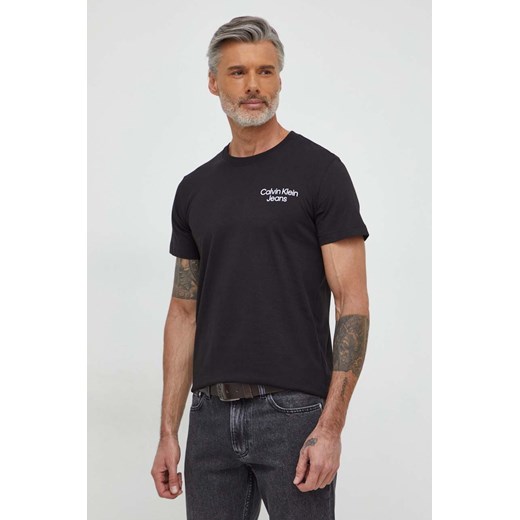 Calvin Klein Jeans t-shirt bawełniany męski kolor czarny z nadrukiem ze sklepu ANSWEAR.com w kategorii T-shirty męskie - zdjęcie 168821881
