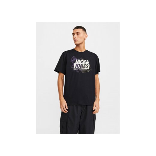 Jack&Jones T-Shirt Map Logo 12252376 Czarny Standard Fit ze sklepu MODIVO w kategorii T-shirty męskie - zdjęcie 168825283